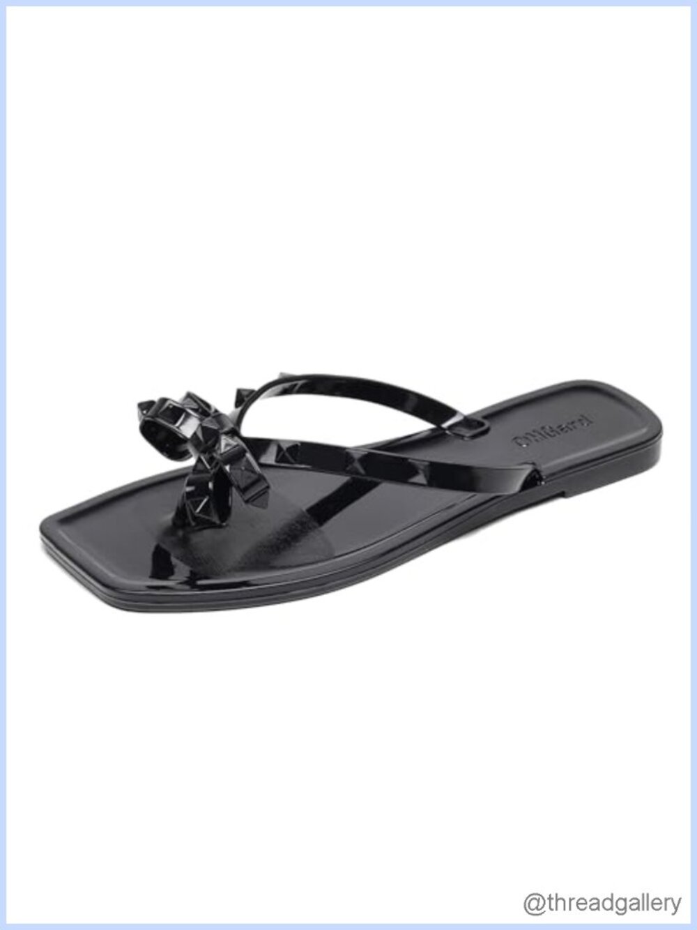 Studded Bow Jelly Flip Flop Sandals Womens Size 9 Slip On Thong Slides